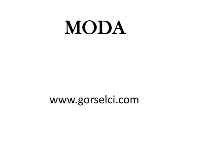 Moda Eğitimi (Özet)