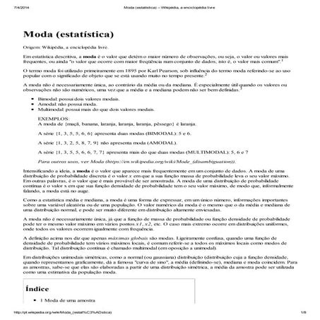 Moda, média e mediana no Excel e SPSS | PPTX