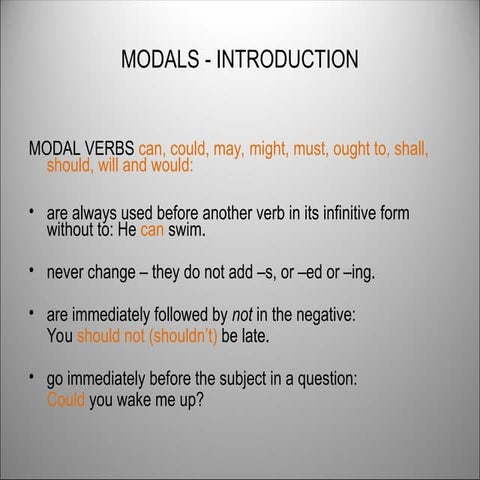 verbos modales y modales perfectos bhtos | PPT
