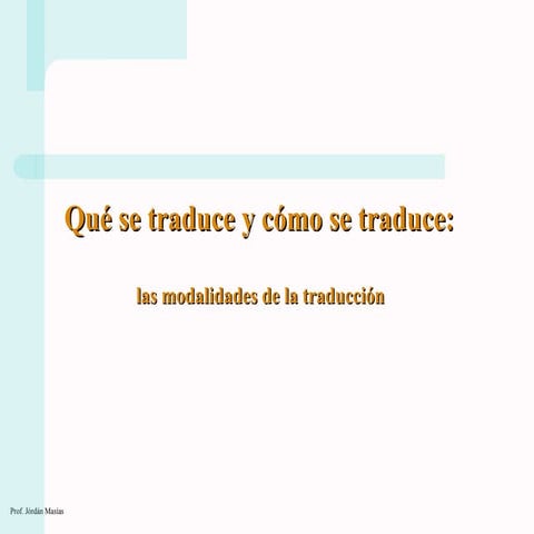 Modalidades de la traducción