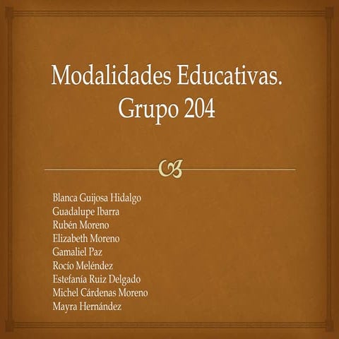 Modalidades educativas