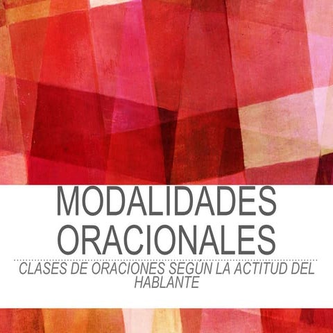 Modalidades oracionales