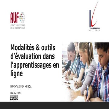 Modalités & outils d’évaluation dans l’apprentissages en ligne