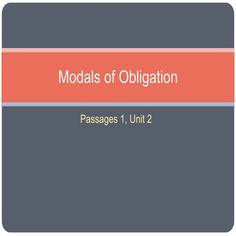 Modals of obligation