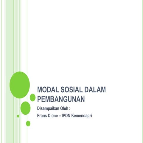 Modal sosial dalam pembangunan fd
