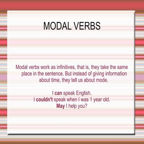 Modal verbs- pre intermediate