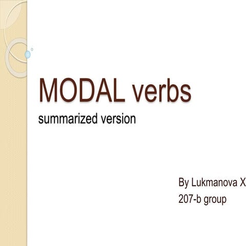 Modal verbs
