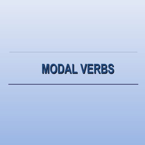 Modal verbs 3rd eso