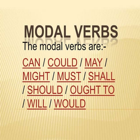 Modal verbs & adjectives