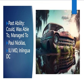 Modal Verbs of Ability in the Past PowerPoint; ILI MD; E5 Grammar; Chapter 10...