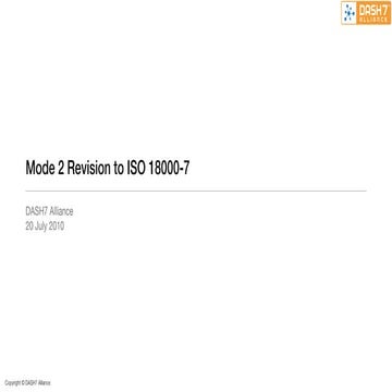 DASH7 Mode 2 Summary 