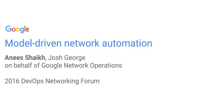 Model-driven Network Automation