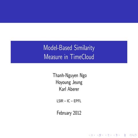 Model based similarity measure in time cloud