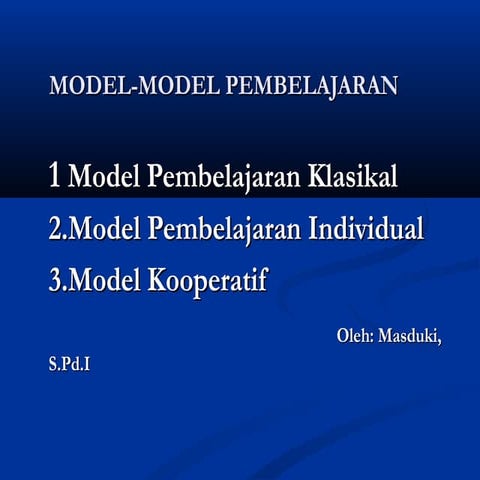 Model model pembelajran