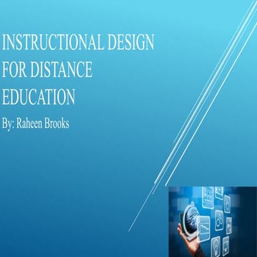 Instructional Design for Distance Education