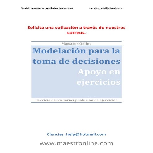 Modelacion para la toma de decisiones | PDF