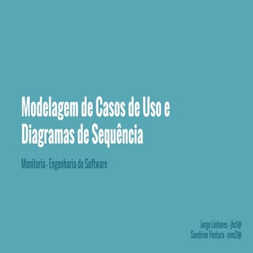 Modelagem de casos de uso e diagramas de sequência