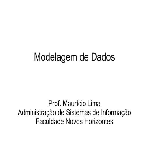 Modelagem de dados
