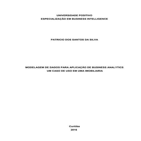 Modelagem de dados para aplicação de business analytics