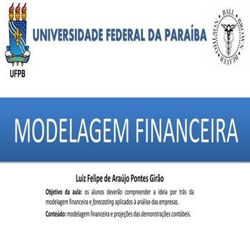 Modelagem financeira e demonstrações pro forma