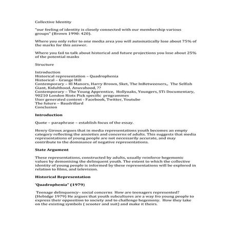 Model answer collective identity