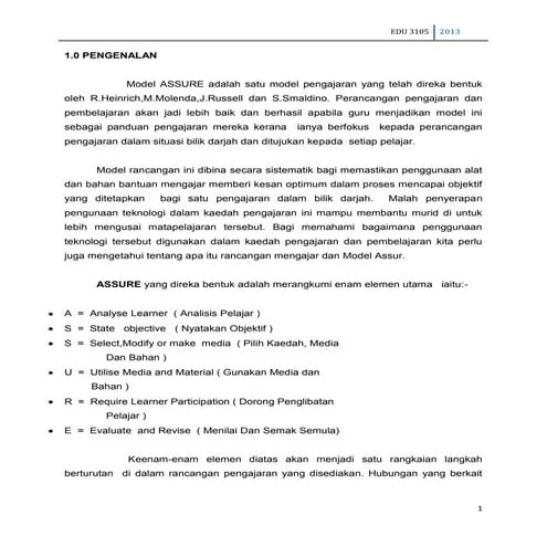 Model assure dan rph | DOCX