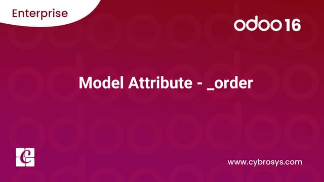 Model Attribute - _order