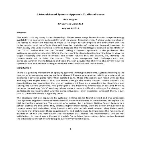 Model Based Systems Thinking