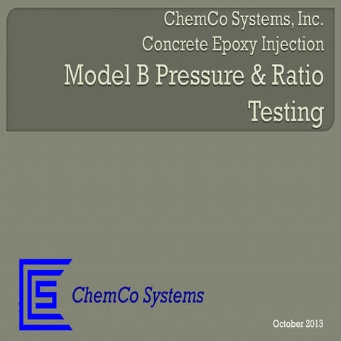 ChemCo Systems Model B Pressure Ratio Test