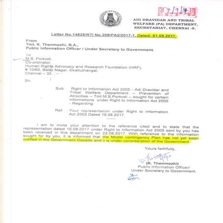 Model contingency plan - Government's conflict replies