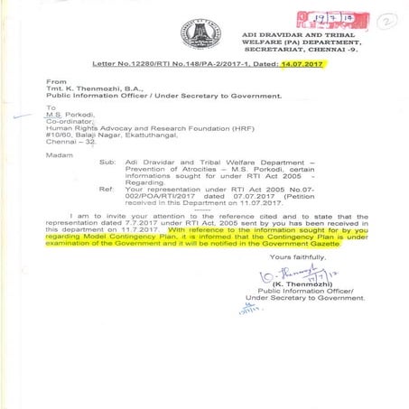 Model contingency plan - Government's conflict replies