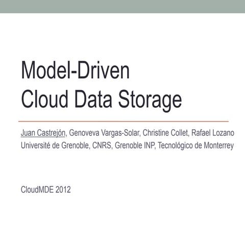 Model-Driven Cloud Data Storage