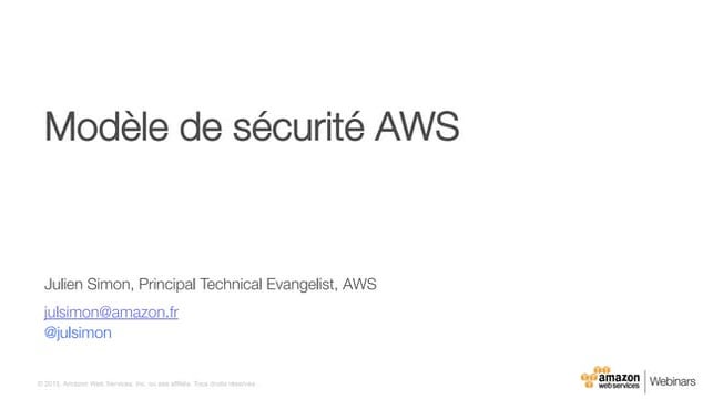 Modèle de sécurité AWS
