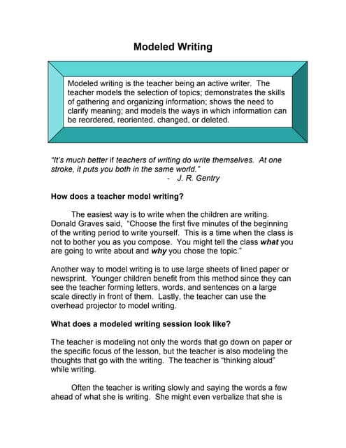 Modeled writing