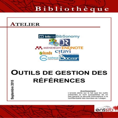 Atelier gestion des références bibliographiques