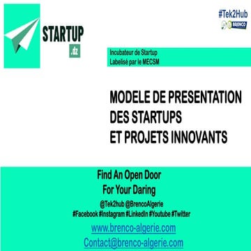 Modèle de Présentation du Pitch Deck du Label Projet-Innovant et ...