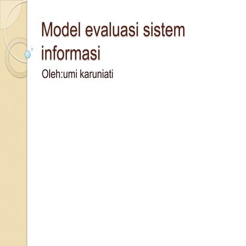 Model evaluasi sistem informasi