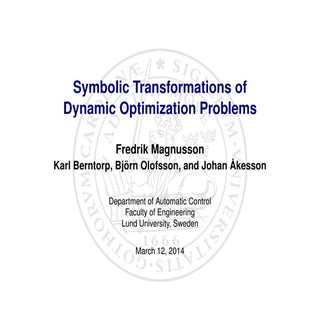 Symbolic Transformations of Dynamic...