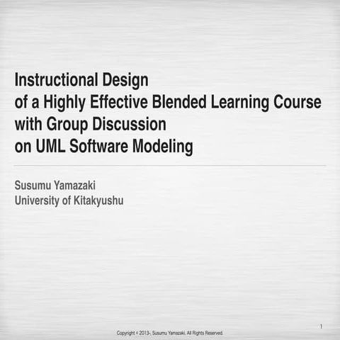 Instructional Design of a Highly Effective Blended Learning Course with Group...