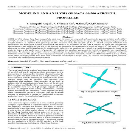 Modeling and analysis of naca 66 206 aerofoil propeller
