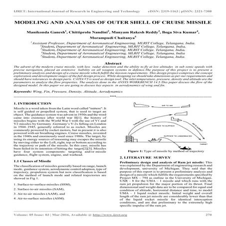 Modeling and analysis of outer shell of cruise missile