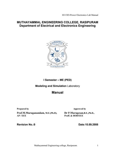 Modeling and Simulation Lab Manual ME PED