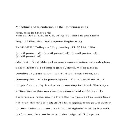 Modeling and Simulation of the Communication Networks in.docx