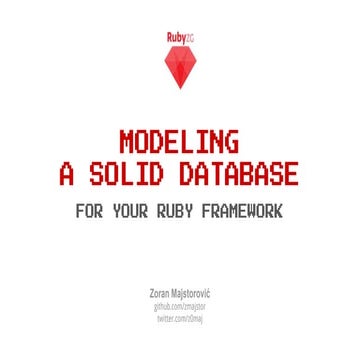 RubyZG - Modeling a Solid Database