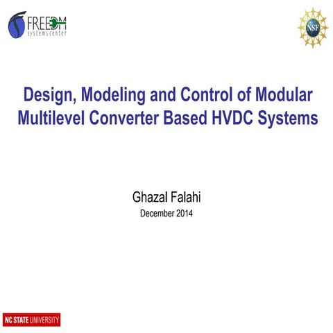 Design, Modeling and control of modular multilevel converters (MMC) based hvd...