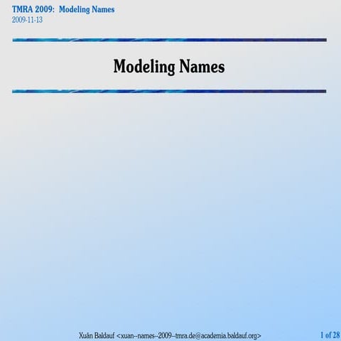 Modeling Names | PDF | Technology & Computing