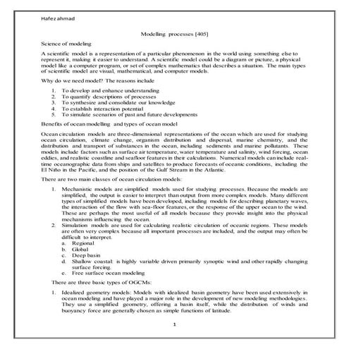 Ocean Modelling