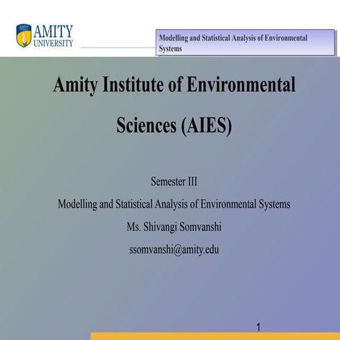 Modelling and statistical analysis | PPT