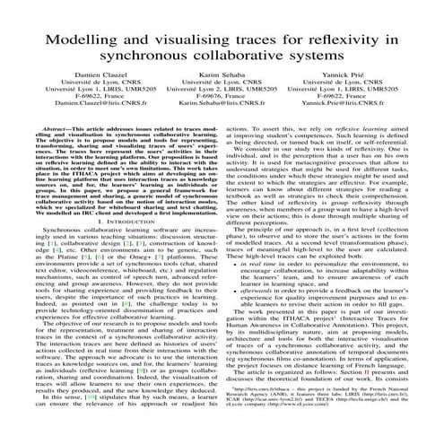 Modelling And Visualising Traces For Reflexivity In Synchronous Collaborative...