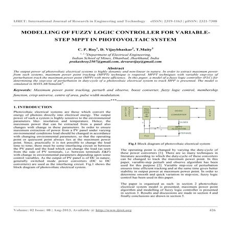 Modelling of fuzzy logic controller for variablestep